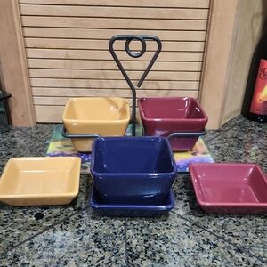 The Simple Additions By Pampered Chef Multicolor Stoneware Snack Set